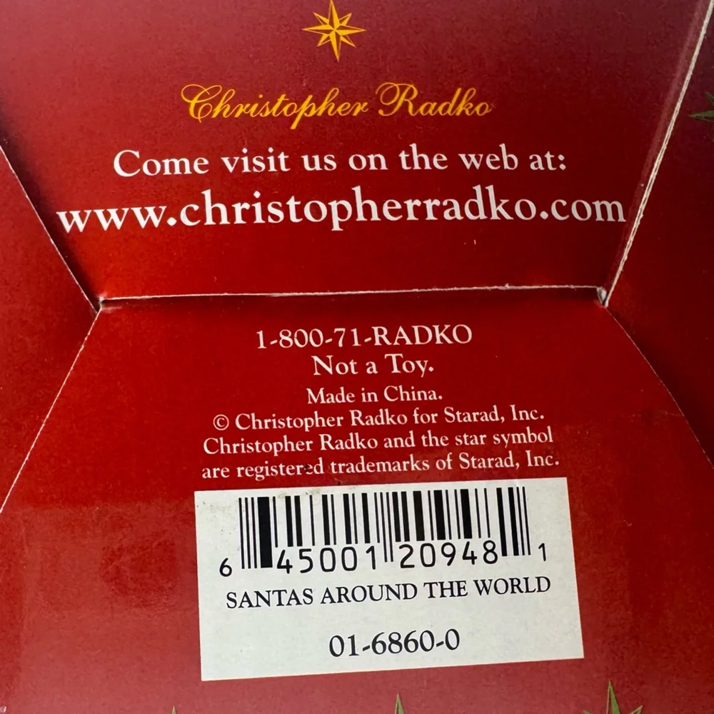 Christopher Radko Santa’s Around The World Large Ornament‎ NIB